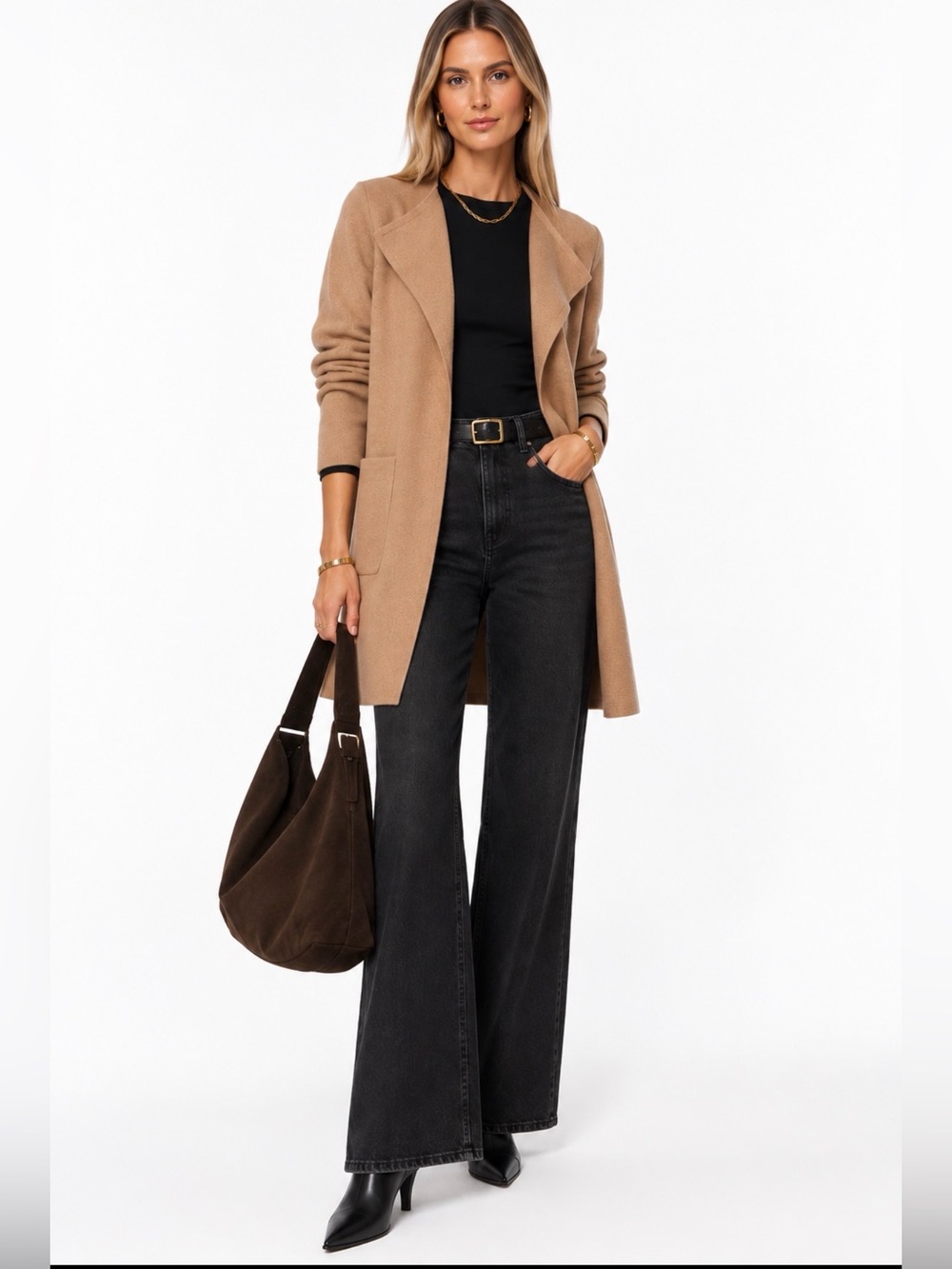 J.Crew Juliette collarless sweater-blazer in heather khaki